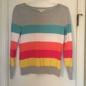 Liz Claiborne Rainbow Striped Sweater Size M